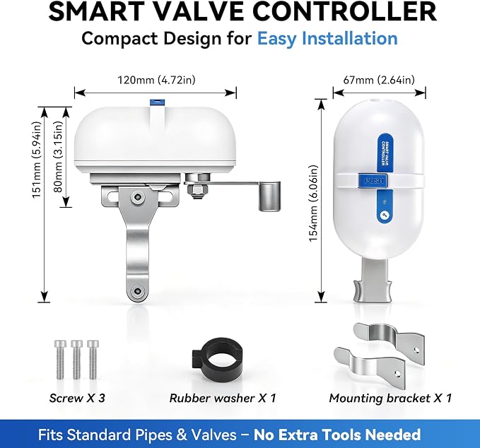 WiFi Smart Water Leak Detection & Auto Shut-Off Kit – 1 EVO Valve Controller + 2 Wireless Sensors, No Hub Needed, Works with Alexa & Google Home, Real-Time App Alerts for Home & Business