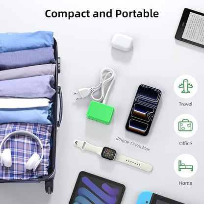 100W 6 in 1 USB Charger, 50% Smaller Charging Station for Multiple Devices | Fast Charging Blocks with Type C Port, USB Charging Hub Organizer Multiport Power Strip for iPhone,Samsung,Ipad,Kindle,Travel