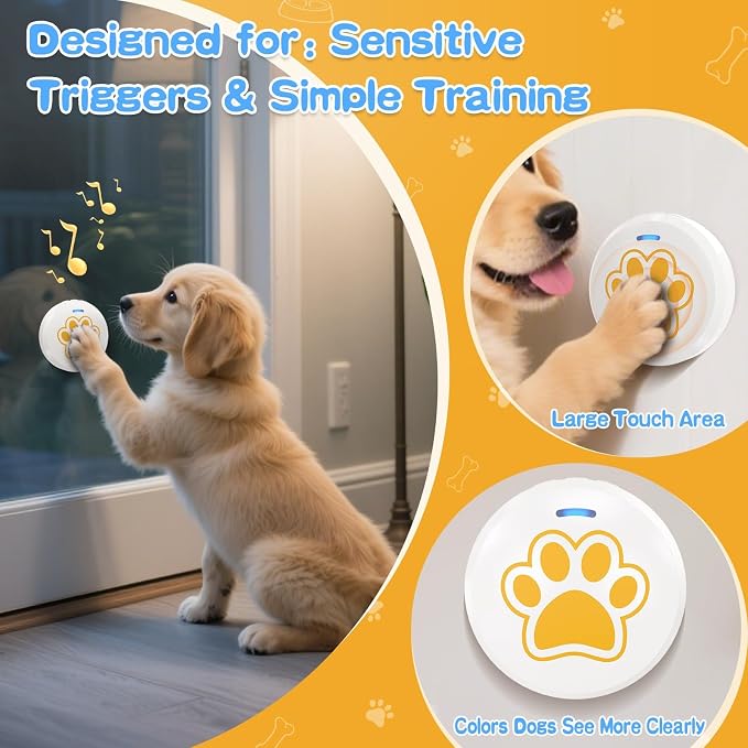 ChunHee Dog Bells to Go Outside - Bell for Dogs to Ring to Go Potty | Chew-Proof Dog Door Bell | 0-115dB Adjustable Volume & 36 Ringtones | Bells for Dog Training to Go Outside Without Barking