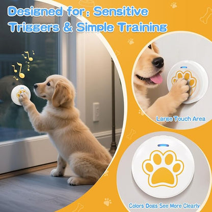 ChunHee Dog Bells to Go Outside - Bell for Dogs to Ring to Go Potty | Chew-Proof Dog Door Bell | 0-115dB Adjustable Volume & 36 Ringtones | Bells for Dog Training to Go Outside Without Barking