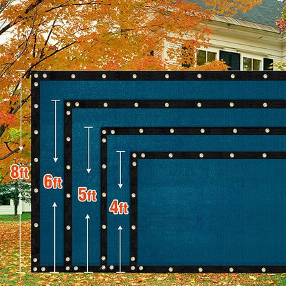 iCover 8x50ft Privacy Screen Fence, Garden Windscreen Mesh Shade Sail Net Barrier, Reinforced Bindings and Brass Grommet, Cable Zip Ties Included,Royal Blue