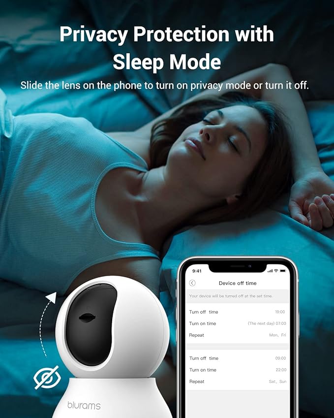 blurams Indoor Camera Bundle Set, 2K Security Camera for Home Security w/Motion Tracking, Phone App, 2-Way Audio, IR Night Vision, Siren, Compatible with Alexa