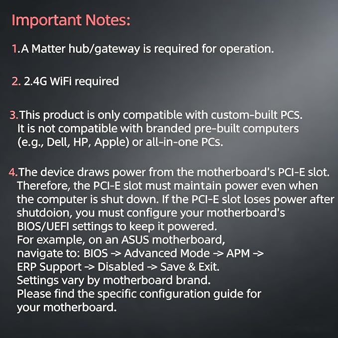Matter Over WiFi Remote PC Power Switch,Desktop PC Wireless ON Off Control | For Computer Motherboard;Work With HomeKit/Apple Home/Siri/Alexa/Google;Scheduled Timing and Automation Control