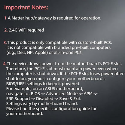 Matter Over WiFi Remote PC Power Switch,Desktop PC Wireless ON Off Control | For Computer Motherboard;Work With HomeKit/Apple Home/Siri/Alexa/Google;Scheduled Timing and Automation Control