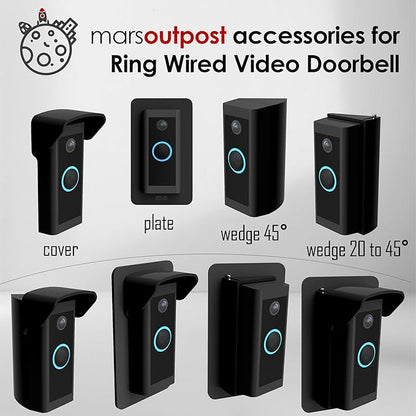 Adjustable 20 to 45 Degree Doorbell Angle Mount Compatible with Video Doorbell Wired (Model 5AT3T5) Replacement Angle Adjustment Adapter Mounting Bracket Wedge Kit