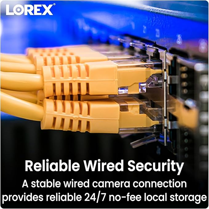 Lorex 4K 8MP IP PoE White Wired Security Dome Camera | Add-On Camera | Color Night Vision | Smart Motion Detection (Person/Vehicle) | Listen-in Audio | IP67 Weatherproof | Metal Housing