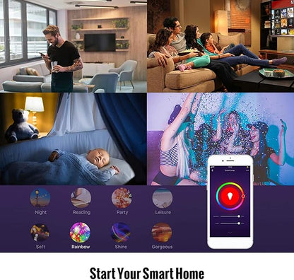 Zerodis Smart Light Bulb,Color Changing Light Bulb Voice Control APP Remote Control Timing Function RGB + W + C Lighting Work with Echo (5)