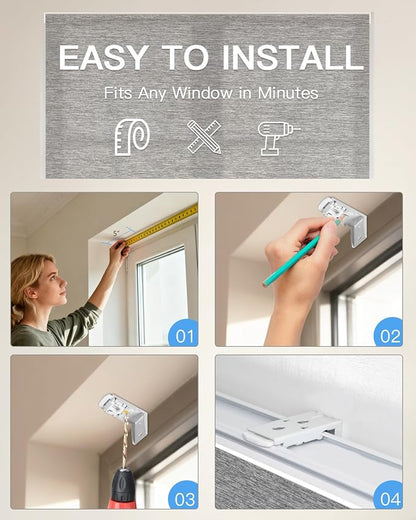 Motorized Roman Shades for Windows, Custom Light Filtering Roman Blinds with Remote, Smart Privacy Window Shades for Living Room Kitchen Office, Alexa & Google Home Compatible, App Control via RF Hub
