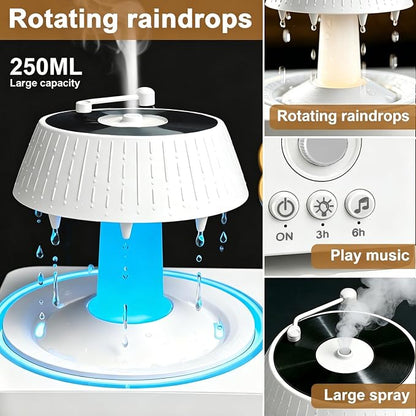 Morbou Raindrop Aroma Diffuser Room Humidifier with White Noise, 7-Color Air Mist Essential Oil Diffuser Sleep Sounds Aroma Rain Drop, with Remote Control (White)