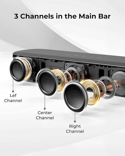 ULTIMEA 7.1ch Sound Bar with Subwoofer, Surround Soundbar for Smart TV