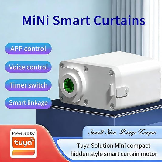 Smart Curtain Track System with Mini Zigbee Motor, Automatic Ceiling Curtain Opener, Motorized Curtains Rod 165.3''(4.2m) with App, Voice, Remote Control,Compatible with Alexa,Google and Siri