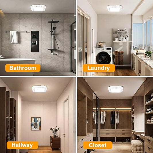 Battery Operated Ceiling Light, Motion Sensor Light Indoor, Motion Activated for Bathroom Stair Hallway Shed Laundry Daylight Auto On/Off