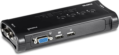 TRENDnet 4-Port USB KVM Switch, TK-407K, Black,NDAA & TAA Compliant