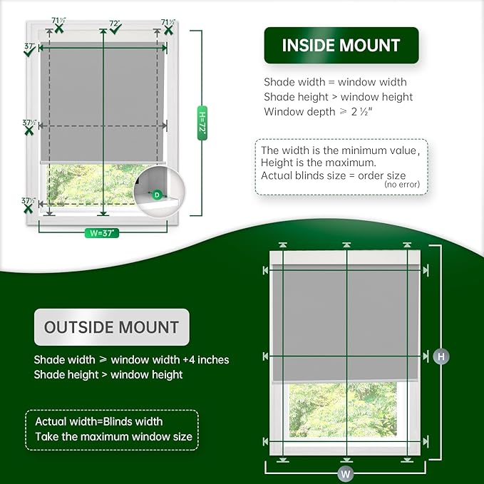 Motorized Blinds with Remote, Blackout Cooling Automatic Shades with Solar Panel Cordless Smart Blinds for Windows, Custom Electric Blinds Horizontal Roller Shades,Gray,42" W X 72" H