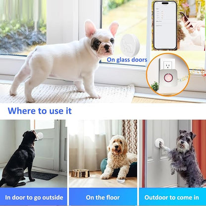 WiFi Dog Door Bell for Potty Training to Go Outside, Smart Doggie Door Bell for Dog, Wireless Doggy Doorbell with Phone App