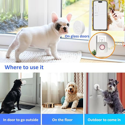 WiFi Dog Door Bell for Potty Training to Go Outside, Smart Doggie Door Bell for Dog, Wireless Doggy Doorbell with Phone App
