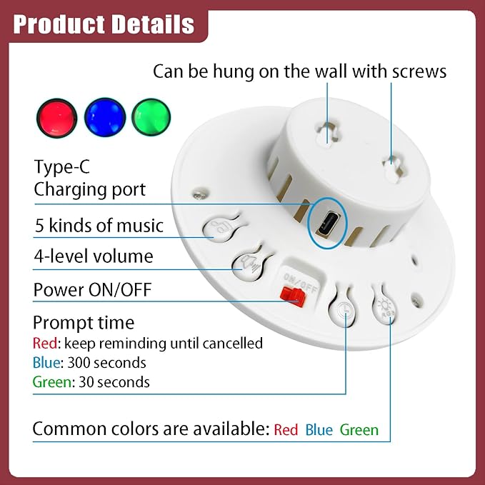 Wireless Emergency Call Button for Elderly, Bathroom Pull Cord Alarm with Strobe Light, 1 Pager Receiver 1 Help Button, Medical Alert System for Seniors, Disabled, Patients, Caregivers