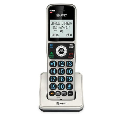 AT&T BL3107-2 DECT 6.0 2-Handset Cordless Phone, Titanium Black | Bluetooth Connect to Cell, Smart Call Blocker, Digital Answering System, Extended Range, Big Buttons