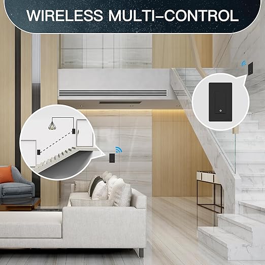 MOES 2nd Generation WiFi Smart Light Switch, Wall Switch 2.4GHz, Neutral Wire Required, Smart Life APP Remote Control, Compatible with Alexa, No Hub Required, Black 1 Gang