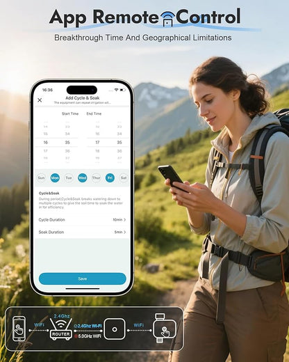 Insoma WiFi Water Timer Brass Inlet, Smart Sprinkler Timer for Garden Hose, APP & Voice Control Hose Timers, No WiFi Hub, 20 Watering Plans, Rain Delay Manual Mode for Garden Lawns(2.4GHz Only)
