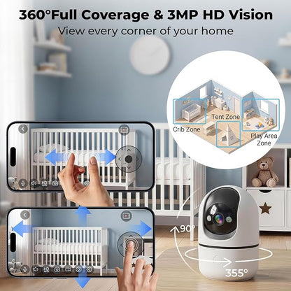 GBIUT Indoor Camera 5G&2.4G WiFi Cameras for Home Security Instant 911 Alert, 360° Pan/Tilt Baby Monitor/Dog/Pet Camera AI Motion Detection Night Vision, Speaker, US Cloud Storage (2-Pack)