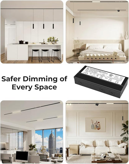 SCON 24V DC 200W LED Power Driver for Track Lighting System, TRIAC/ELV/0-10V Dimmable Supply Transformer Converter Adaptor for LED Lights