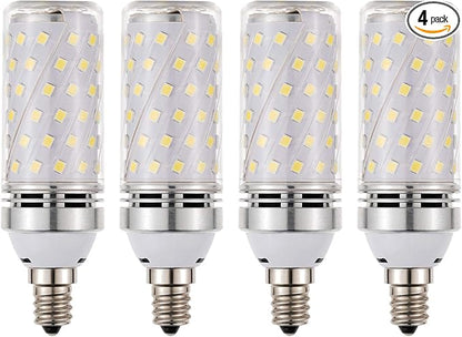 RAYHOO Candelabra LED Bulbs Incandescent 80-100W Bulb Equivalent, Standard Medium E12 Base,1000Lumens Non-Dimmable,4 Pack(White 6000K)