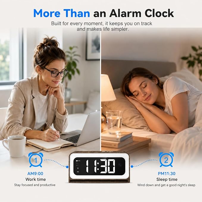 Clock Camera 2K,5G&2.4G WiFi Indoor Security Camera Wood Grain,Cameras for Home Security,3 in 1 Indoor Camera with Alarm,Full Color Night Vision Human Motion Detection Local Storage