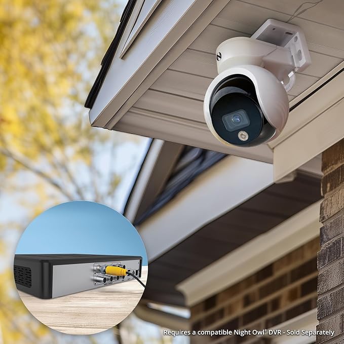 Night Owl® Add On Wired 4K Deterrence Cameras with 2-Way Audio - 2 Pack - White