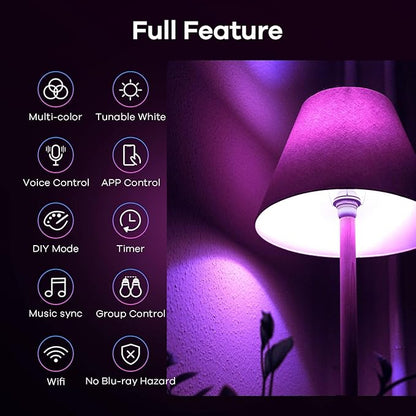 Linkind Matter Smart Light Bulbs 6 Pack Smart Light Bulbs 4 Pack RGBTW Color Changing Light Bulbs