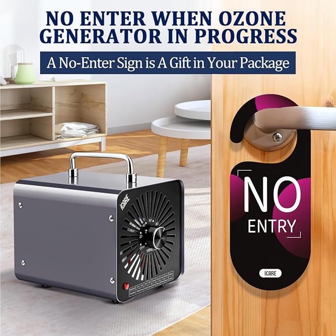 Ozone Generator 48,000mg/h, Ozone Machine for Odor Removal, High Capacity Ozone Odor Eliminator for Home, Car, Smoke, Pet, Basement, Industrial, Air Purifier with 120 Min Timer, Covers 4000 Sq.Ft