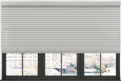 BlindsAvenue Simply Motorized Cellular Shades with Remote Control, Automatic Electric Cordless Wireless Blinds for Indoor Window, Blackout Blind, Color: Gray Sheen, Size: 66" W x 72" L