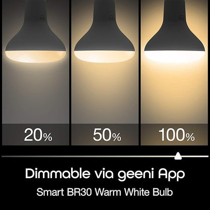 8W BR30 Medium Base White Dimmable Lux Drop Smart LED Light Bulb