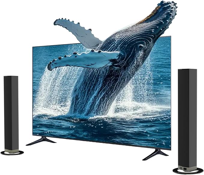 MZEIBO Sound Bar for Smart TV，80W Bluetooth Soundbar 2-in-1 Detachable TV Speaker with Bluetooth 5.0/ARC/Optical/AUX, Home Theater Surround Sound System for TVs
