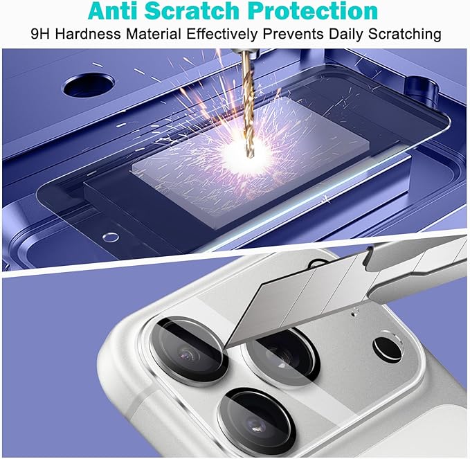 PEHAEL 3+3 Pack for iPhone 17 Pro Privacy Screen Protector with Camera Lens Protector Full Coverage Anti-Spy Tempered Glass Film 9H Hardness Easy Installation Bubble Free [6.3 inch]