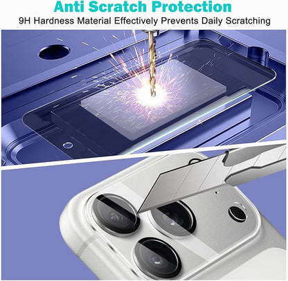 PEHAEL 3+3 Pack for iPhone 17 Pro Privacy Screen Protector with Camera Lens Protector Full Coverage Anti-Spy Tempered Glass Film 9H Hardness Easy Installation Bubble Free [6.3 inch]