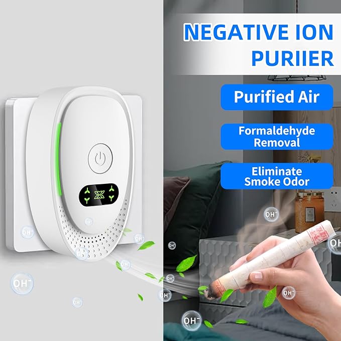 6 Pack Upgraded Plug in Air Purifiers for Home Air Ionizers for Dust Mites,Smoke & Pet Odor,Silent Ionizer Air Cleaners & Room Deodorizer Plug in,Dust Mite Killer for Bedroom,Office,Kitchen