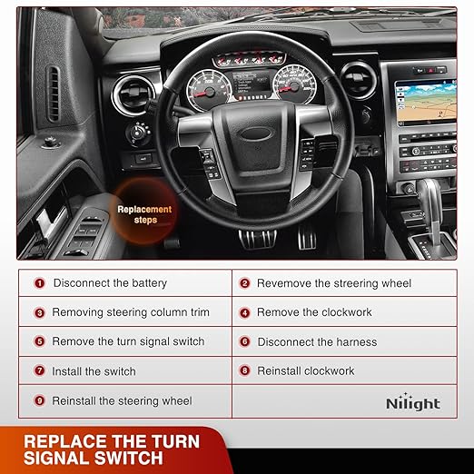 Nilight Turn Signal Switch Compatible with 2009 2010 Ford F150 Wiper Washer Headlight Dimmer Multifunction Combination Lever Switches