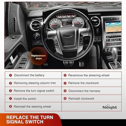 Nilight Turn Signal Switch Compatible with 2009 2010 Ford F150 Wiper Washer Headlight Dimmer Multifunction Combination Lever Switches