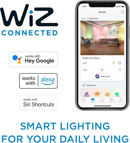 Philips Smart 65W BR30 LED Smart Light Bulb 4-Pack - Soft White - Connects to Your Wi-Fi - E26 Smart Bulb - Control with Voice or App- Powered by WiZ Connected