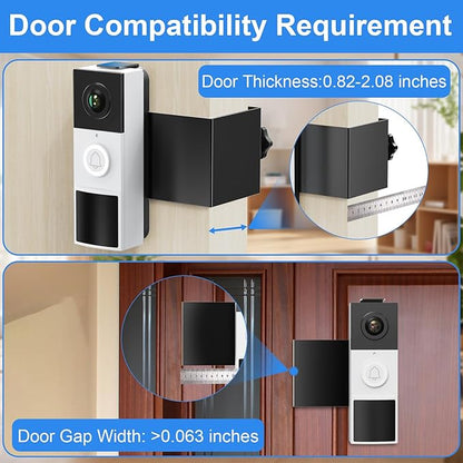 Anti-Theft Video Doorbell Mount Compatible with Tapo, Doorbell Camera Mount, No Drill Adjustable Mounting Bracket Holder Accessories for Apartment Rentals, Enhanced Protection Doorbell Mount Bracket