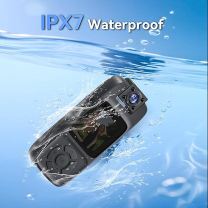 4K Mini Body Camera Video Recorder with 180° Rotation Lens,WiFi Action Camera for Real-Time Viewing,Infrared Night Vision POV Cam,Wearable for Outdoor Sports,Cycling,Hiking and Travel(128G)