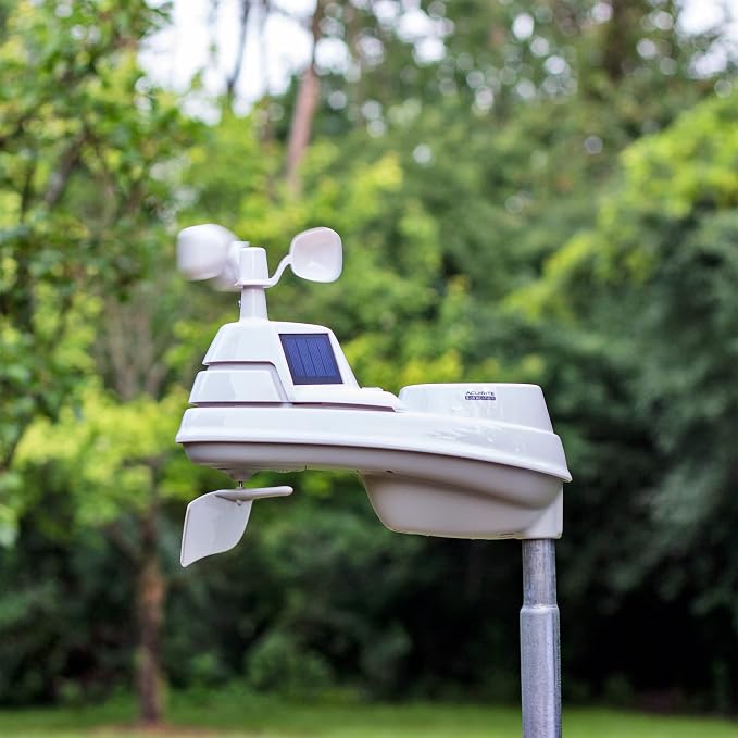 AcuRite Iris (5-in-1) Home Weather Station with Direct-to-Wi-Fi Wireless Display and Alerts for Remote Monitoring Indoor/Outdoor Temperature and Humidity with Wind Speed/Direction (01544M)