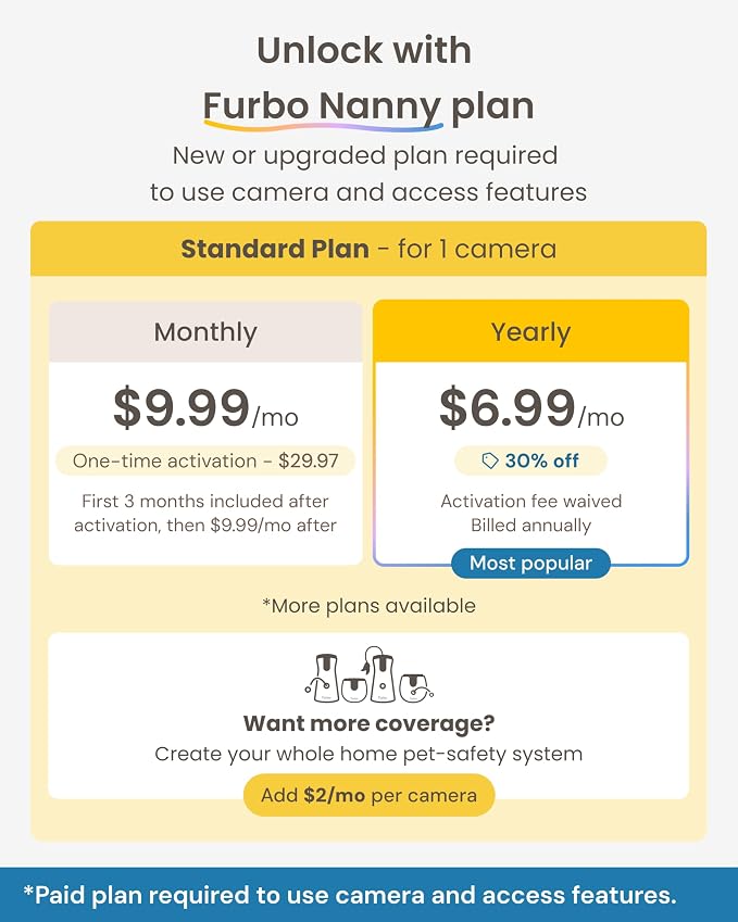 Furbo Mini Pet Camera [Paid Plan Required to Activate]