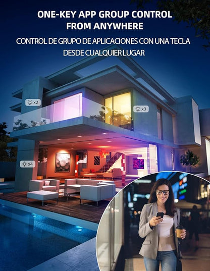Smart WiFi LED Light Bulbs, Compatible with Alexa and Google Home Assistant, Music Sync Multi Color Changing Bulb, A19 E26 10W 900LM (80W Equivalent), 8-Pack,White,MKA19