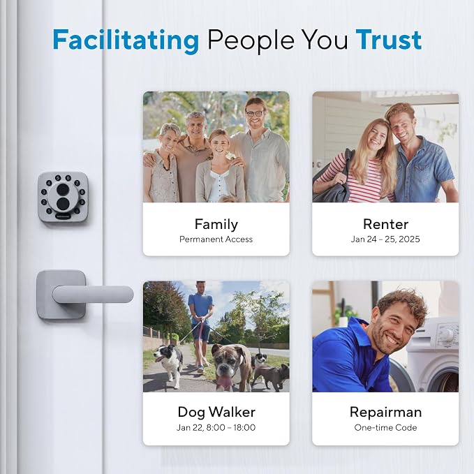 ULTRALOQ Bolt SE Smart Lock,Built-in WiFi,Matter Over Thread,Remote Access | Works with Apple Home, Alexa, Google, SmartThings, Smart Deadbolt Lock Front Door with Fingerprint, Code, App Control, Gray