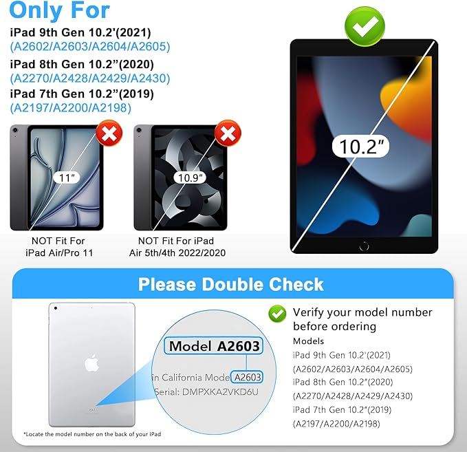 Privacy Screen Protector for iPad 9th Generation 10.2 Inch 2022, Private Tempered Glass Film for iPad 8th/7th Gen 10.2", Touch Sensitive, Anti-Fingerprint, Case Friendly, 1 Pack