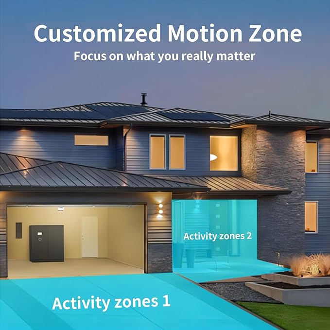 Luovisee 2K Solar Security Camera Wireless Outdoor,WiFi Cameras for Home Security Battery-Powered,Compatible with Alexa,360°PTZ Full Color Night Vision,PLR Alarm,2-Way Audio,Cloud/SD Storage