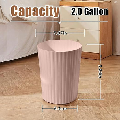 Trash Can - Small Waste basketbin - 2 Gallon- for Office,Home,Bathroom,Kitchen - Pink