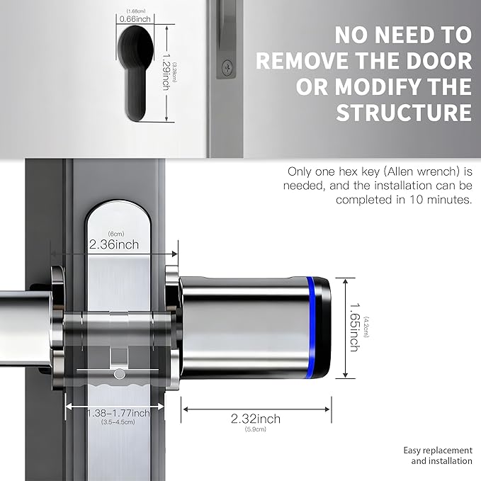 Intelligent Door Locks Fingerprint IC Card Key Cell Phone Application Household Intelligent Electronic Locks Applicable to Wooden Iron Security Door